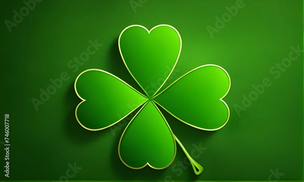 Fototapeta Fortune’s Foliage: Four-Leaf Clover on a Shamrock Canvas