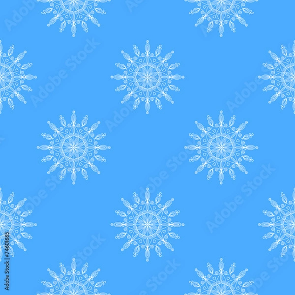 Obraz Beautiful vector snowflakes seamless pattern