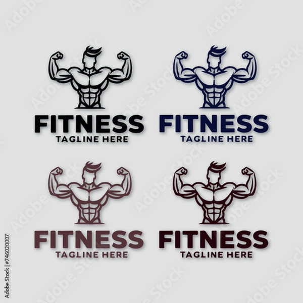 Fototapeta Vector illustration of a fitness logo design