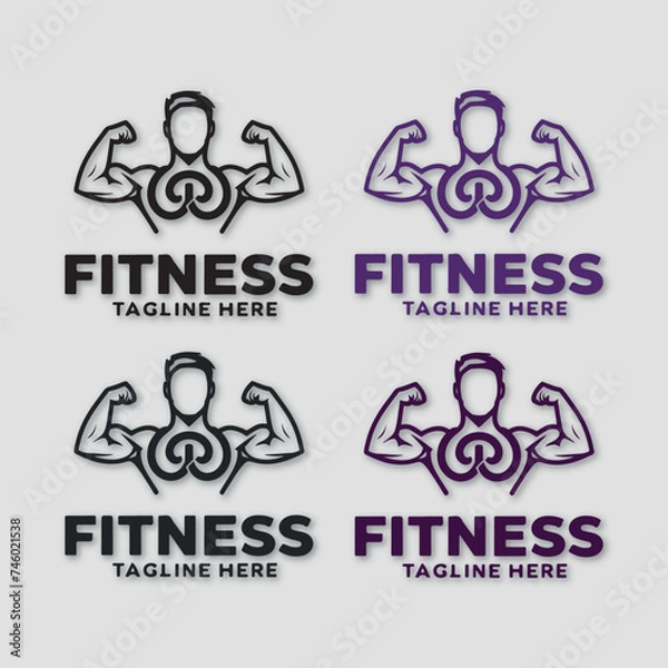 Fototapeta Vector illustration of a fitness logo design