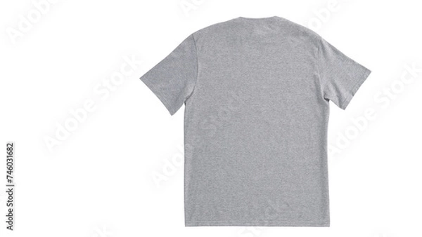 Fototapeta Blank gray t-shirt mockup compose isolated on empty background, grey tshirt mock-up concept for design