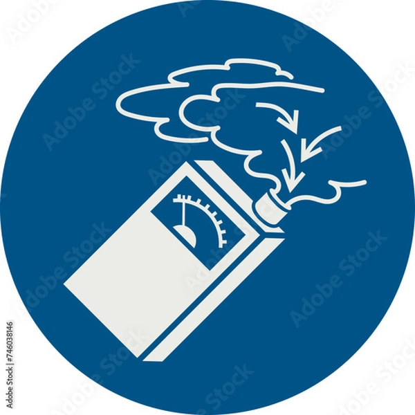 Fototapeta OBLIGATION SIGN PICTOGRAM, USE GAS DETECTOR ISO 7010 – M048, SVG