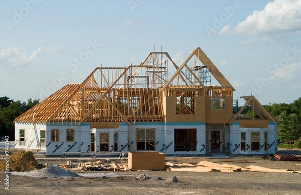 Obraz duży dom w budowie