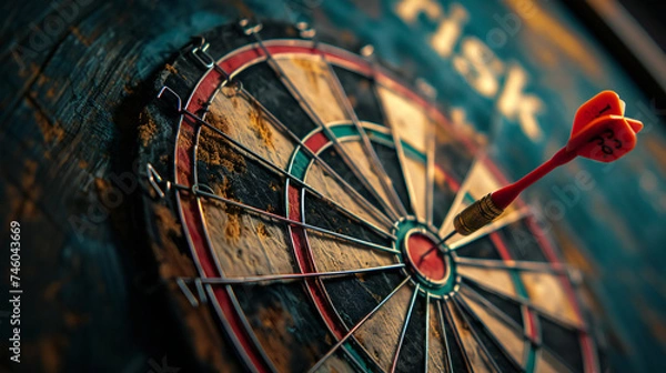 Fototapeta Precision Risk Management: Calculated Decision Making on Target for Success