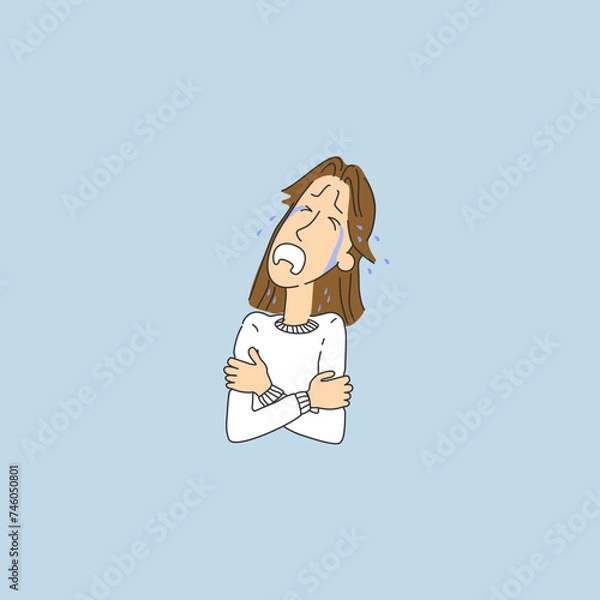Fototapeta Emotions of a charismatic character in cartoon style.