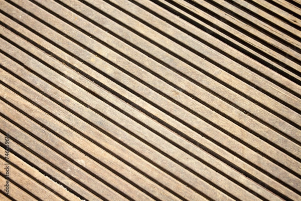Fototapeta "Wooden Slats: Slanted Lines of Natural Wood Battens, Pattern Texture Background."