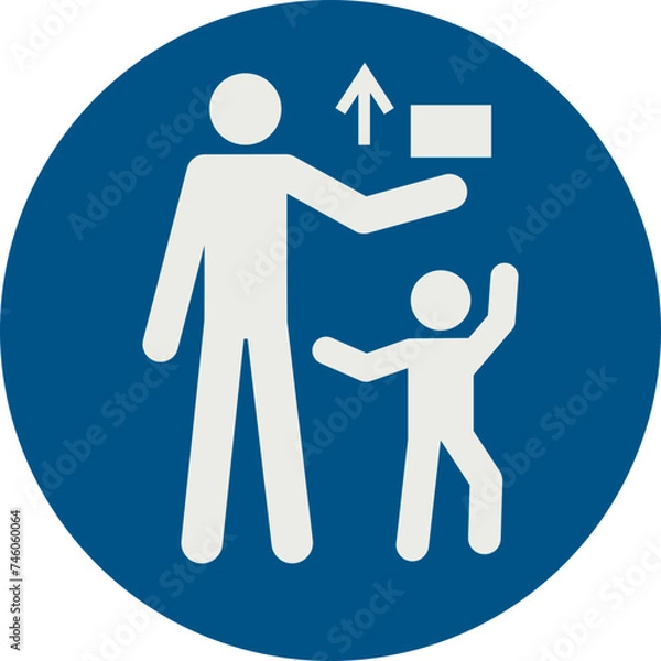 Fototapeta OBLIGATION SIGN PICTOGRAM, KEEP OUT OF THE REACH OF CHILDREN ISO 7010 – M055, SVG