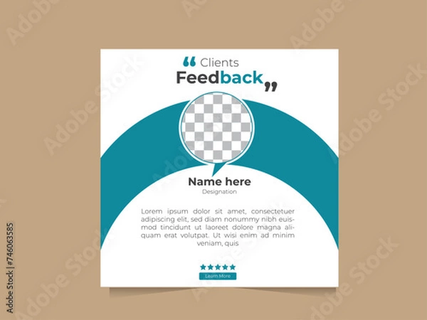 Obraz Client Feedback review or testimonial template design