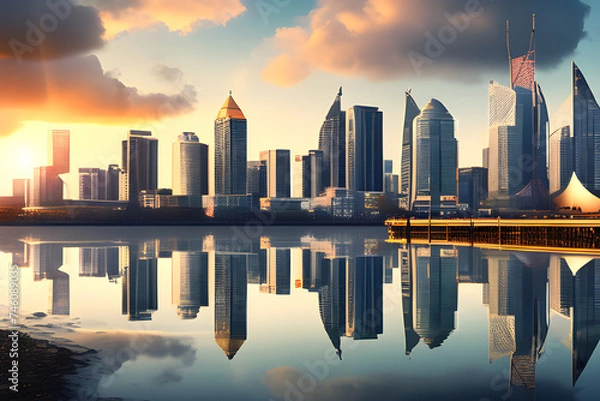 Obraz We will always strive to develop new cities.