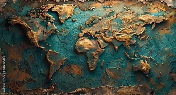 Obraz 3D world map illustration