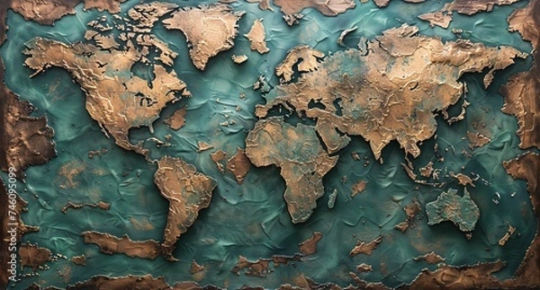 Obraz 3D world map illustration