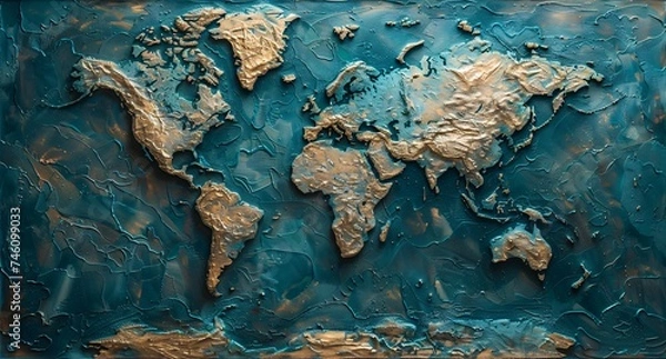 Obraz 3D world map illustration