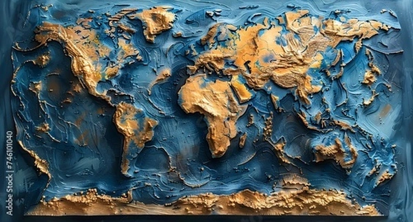 Obraz 3D world map illustration