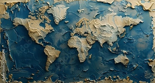 Obraz 3D world map illustration