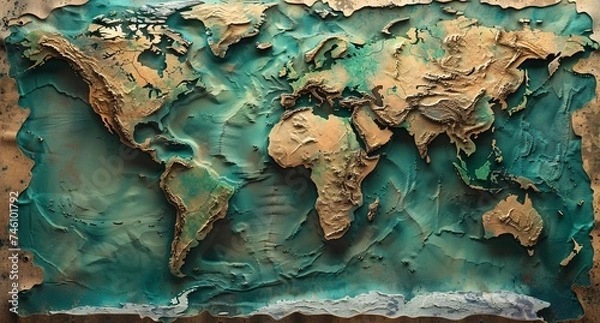 Obraz 3D world map illustration