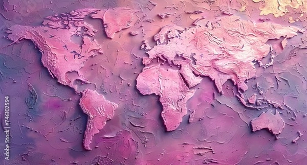 Obraz 3D world map illustration