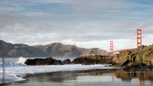 Fototapeta San Francisco Golden Gate Bridge from Baker Beach