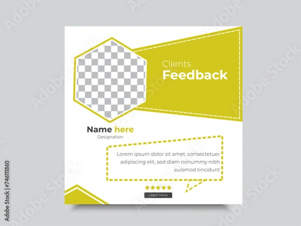 Obraz Client  feedback review or testimonial layout vector.