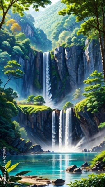 Obraz waterfall in the forest