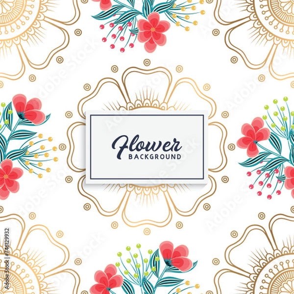 Fototapeta Floral seamless pattern illustration decoration