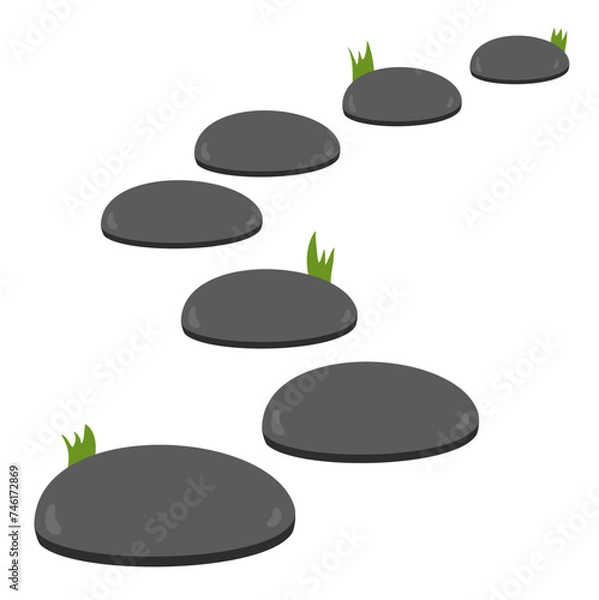 Obraz Stone Path with Grass Element Decoration Vector 