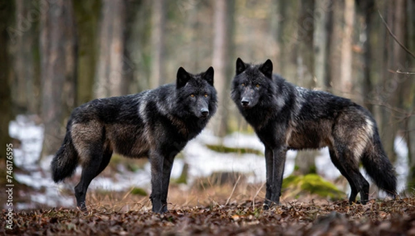 Obraz Czarne wilki