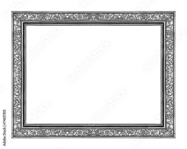 Fototapeta vintage gray frame isolated on white background, with clipping p