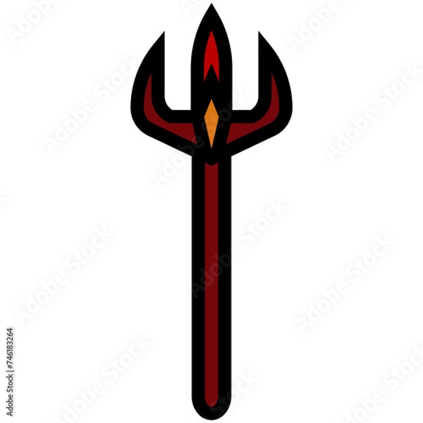 Fototapeta Trident Filled Style