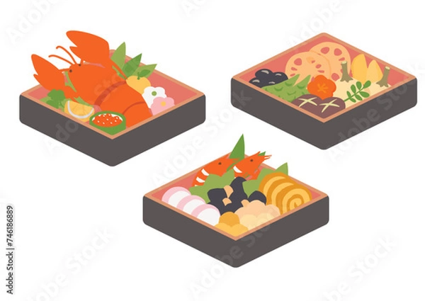 Fototapeta おせちのイラスト