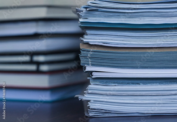 Obraz Large pile of magazine and books closeup