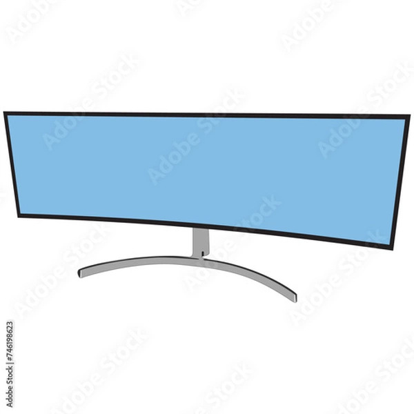 Fototapeta Ultrawide curved computer display in color