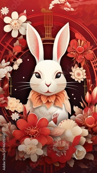 Obraz Chinese rabbit new year background no text