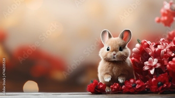 Obraz Chinese rabbit new year background no text