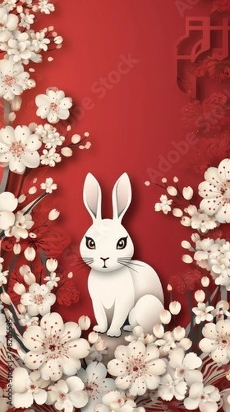 Obraz Chinese rabbit new year background no text