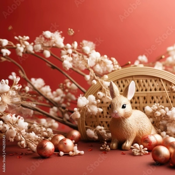Obraz Chinese rabbit new year background no text