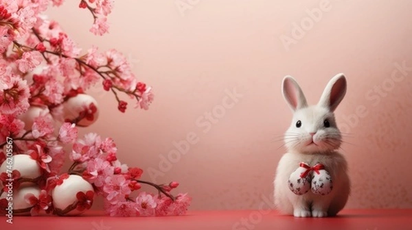 Obraz Chinese rabbit new year background no text