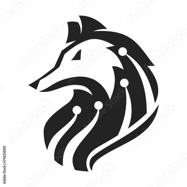 Obraz Wolf Logo template Isolated. Brand Identity. Icon Abstract Vector graphic