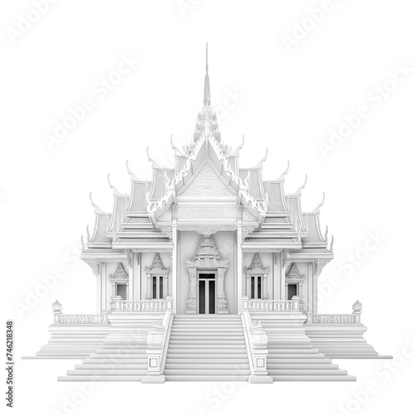 Fototapeta Thai temple on transparent background