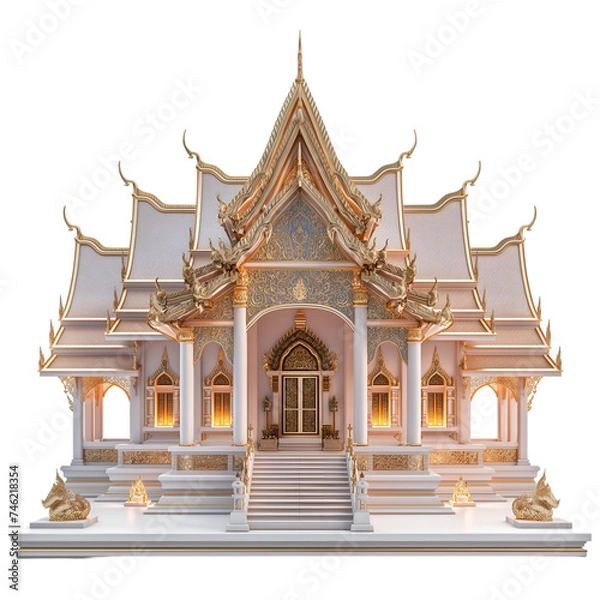 Fototapeta Thai temple on transparent background