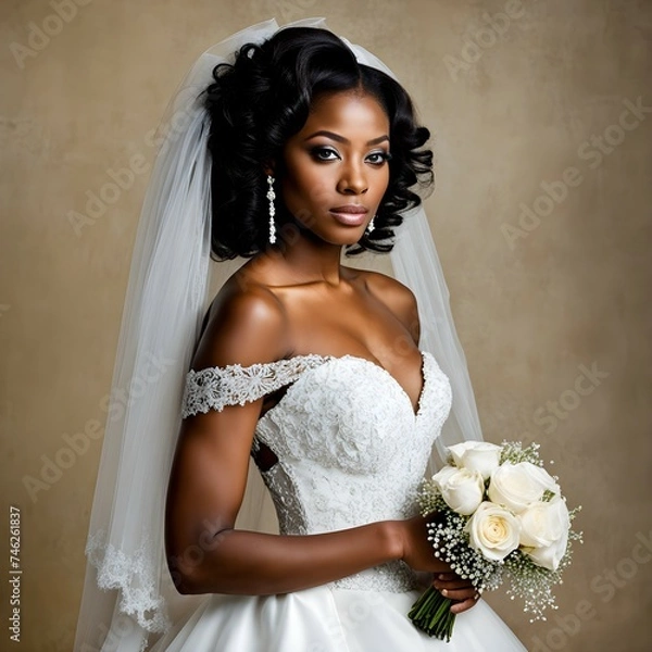 Obraz black bride posing