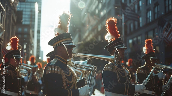 Obraz United We Stand: Patriotic Parade Unity, Generative AI