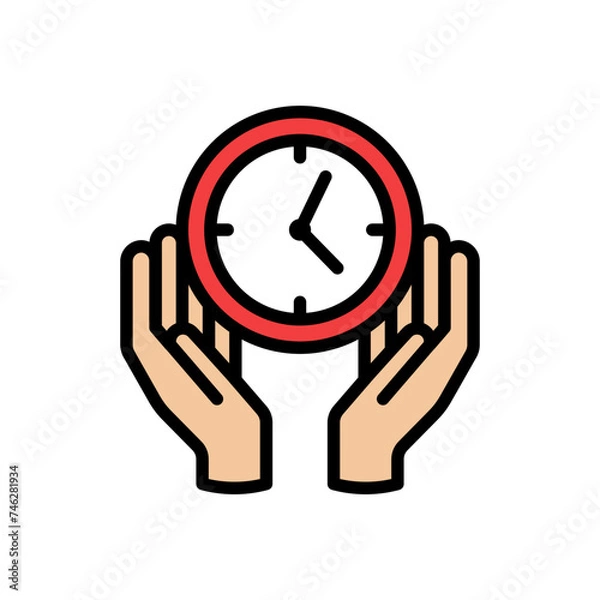 Fototapeta Holding Time Filled Style