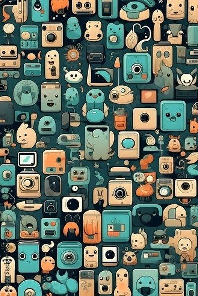 Obraz seamless pattern with funny people