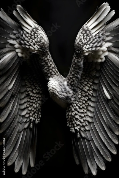 Obraz angel wings on black