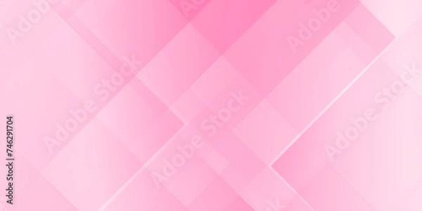 Fototapeta Pink background with gradient pink abstract geometric lines, soft pastel pink gradient abstract geometric pattern, abstract pink paper cut shape background with seamless modern lines.	