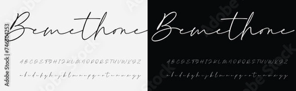 Fototapeta A hand-drawn signature logo design template