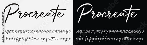 Fototapeta A hand-drawn signature logo design template