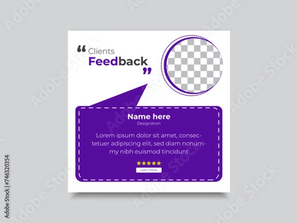 Obraz Modern Testimonial or client review template