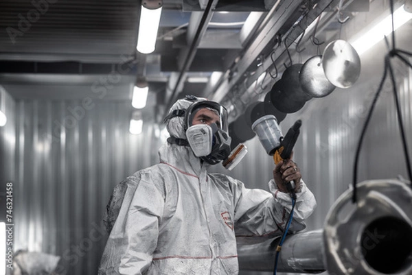 Fototapeta spraypainter at work