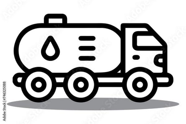 Fototapeta Tanker. Great for transportation, delivery, freight etc. Vector. Editable